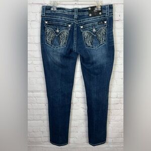 Miss Me Angel Wing Flap Pocket Skinny Jeans